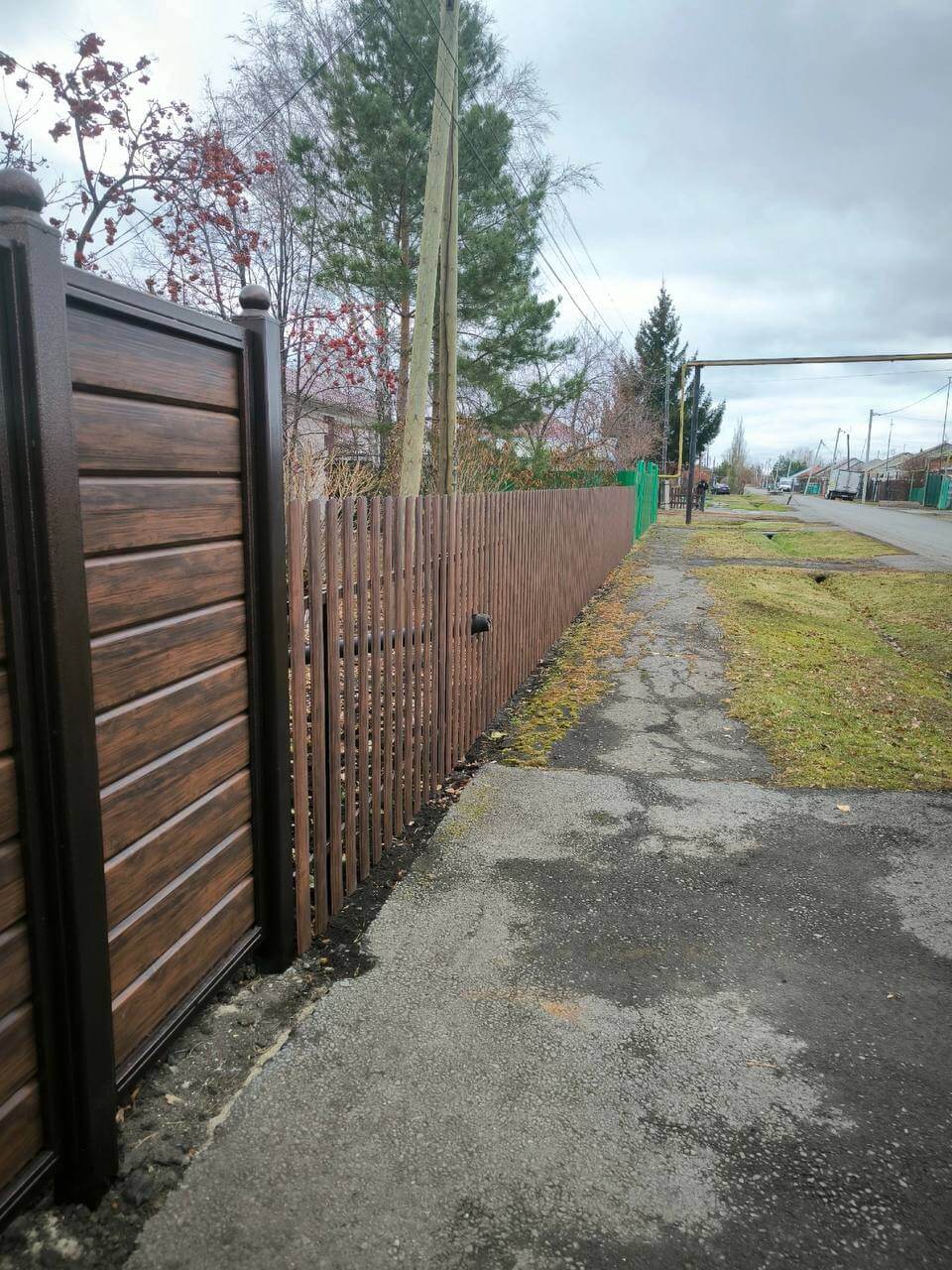 Забор из металлосайдинга Евро-Брус 46м Античное Дерево Принтек фото 3 в Оренбурге