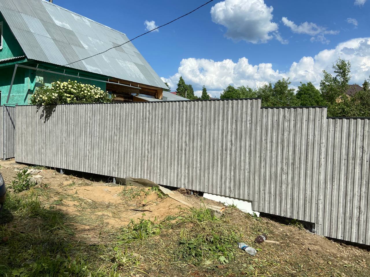 Забор из профнастила НС-10 42м Светлая Береза SteelArt фото 7 в Оренбурге
